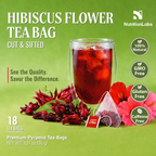 Hibiscus Flower Tea Bags – Cut & Sifted, Premium Pyramid Tea Bags