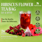 Hibiscus Flower Tea Bags – Cut & Sifted, Premium Pyramid Tea Bags