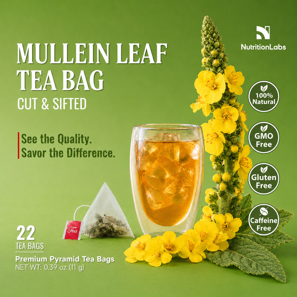 Mullein Leaf Tea Bags – Cut & Sifted, Premium Pyramid Tea Bags