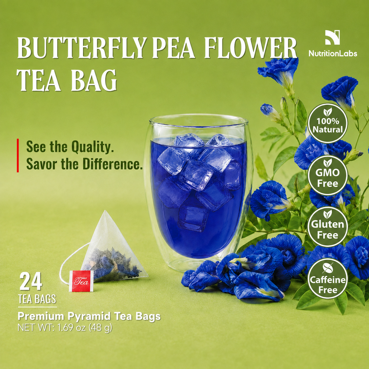Butterfly Pea Flower Tea Bags – Premium Pyramid Tea Bags